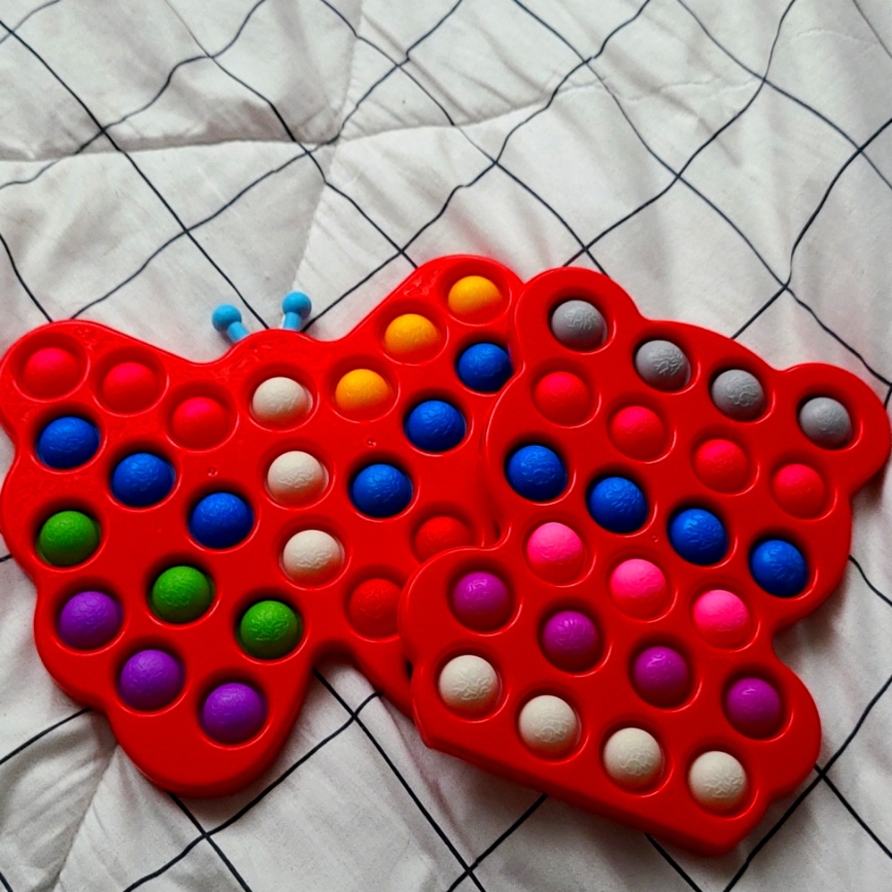 Butterfly and bear hard shell popit